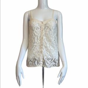3/$25 KIMCHI BLUE Buttons Down Lace Floral Top.Size S